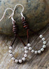 Boho Earrings, Dangle Earrings, Silver Bohemian Peal